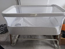 Mamas and Papas Lua bedside crib in grey Immaculate
