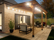 Wooden Lean to Pergola with
