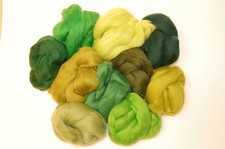 Green Merino Wool roving /