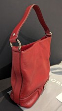 Red Leather Tote Shoulder Bag