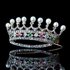 Antique French Ruby, Emerald