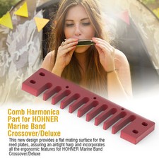 Aluminum Alloy Comb Harmonica Part for Hohner Marine Band Crossover/Deluxe (Red)