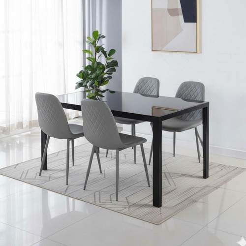 Modern black glass dining - modern,