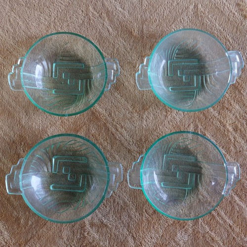 Set green glass art - set, 4