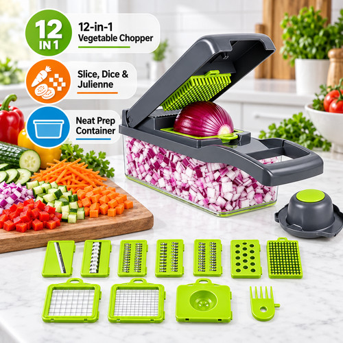 Vegetable chopper - 12-in-1,