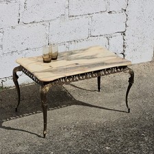 Vintage French Marble & Bronze Coffee Table - Lounge Table - Baroque Style - 1960s