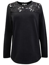 Cellbes Ladies Black Embroidered Mesh Insert Jersey Top - BNWT