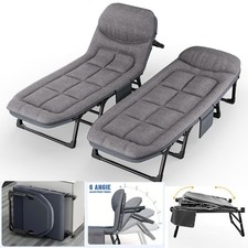 Single Foldable Folding Bed & Mattress Guest Bed Heavy Duty Portable Large Bed