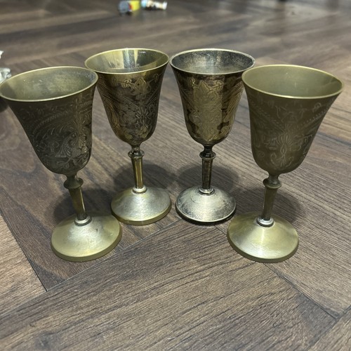 Brass engraved goblets - goblets,