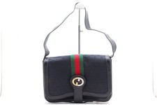 Gucci Jackie Sherry Line Shoulder bag Canvas Leather Black Authentic