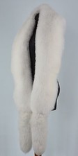 Saga Furs Pure White Arctic Fox Fur Handcrafted Shoulder Wrap Scarf Boa Stole