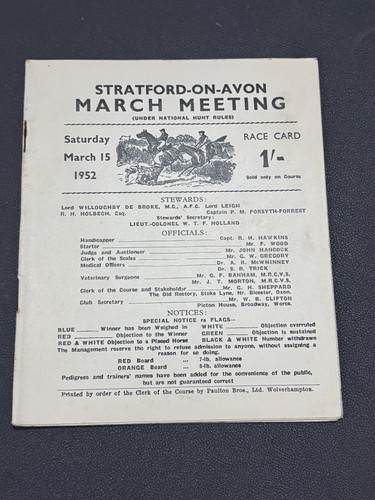 Stratford avon race - stratford-on-avon, card