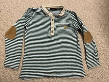 M&S Autograph Boys Striped Full Sleeved Polo Shirt Age 5-6 Years