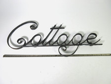 Vintage 'Cottage' Outdoor Sign Cursive Metal Wrought Iron Decorative 22"