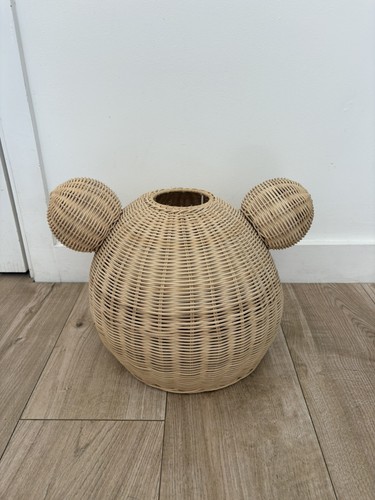 Wicker rattan bear lampshade - bear,