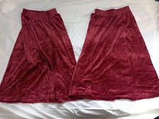 2 x Damart Skirt Size 10 Maroon Velor 27 Inch Length 80% Cotton 20% Polyester