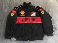 NEW Adult F1 Racing Jacket Ferrari Jacket Black Embroidered Cotton Padded