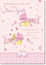 Doodlecards New Baby Twins