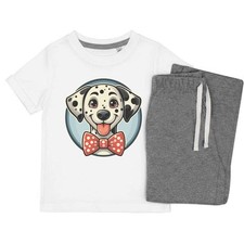 'Cute Dalmation Wearing Bow Tie' Kids Nightwear / Pyjama Set (KP057199)