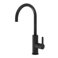 Kitchen Side Lever Tap Brass Stainless Steel Black Graphite Effect Contemporary