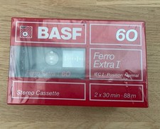 BASF Ferro Extra1 60 Blank Audio Cassette Tapes – New Sealed Pack of 3