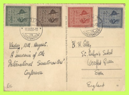 Liechtenstein 1953 scout card - 1953,