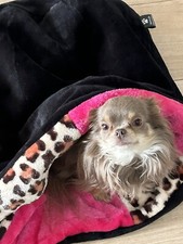 LUXURY FAUX FUR SNUGGLE SACK CHIHUAHUA YORKIE PET PUPPY BED DESIGNERPETS