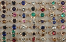  Wholesale Lots 50pcs Rose Gold P Mixed Cubic Zirconia Rhinestone Lady's Rings