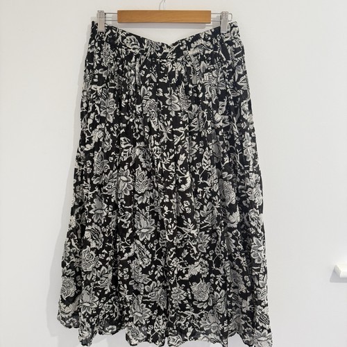 Cotton maxi skirt black - , white