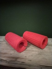 Beast Gear Bar Grips Pair for Weightlifting Dumbbell Barbell Muscle Builder Red