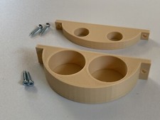 Twin Dual Snooker / Pool Cue Wall Mount Holder / Stand Holds 2 Cues Many Colours