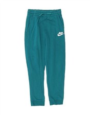 NIKE Girls Tracksuit Trousers Joggers 12-13 Years Large  Turquoise Cotton OT04