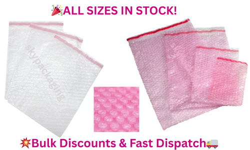 Bubble wrap bags pouches clear - bubble,
