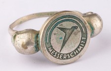 WW2 Luftwaffe signet Messerschmitt Skull German Ring war period WWII air force G