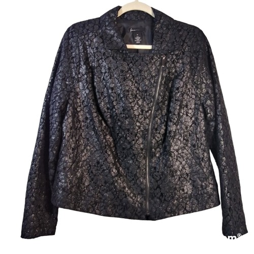 Lane bryant black lace moto - lane,