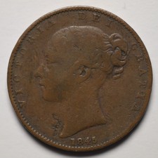 1845 Young Head Farthing