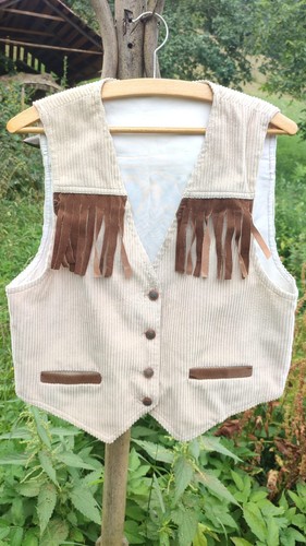 Vintage 70s western vest beige - vintage,