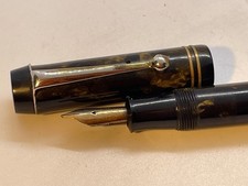 National Security Fountain Pen Vintage Brown Gold  Marbled