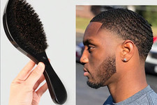 360 Curved Wave Brush for Men Medium Hard Bristles for Waves, Thin & Coarse Hair