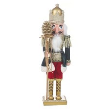 Wooden Look Christmas Nutcracker Soldier Party Decorative Ornament 38cm Tall