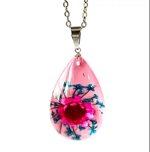 Dried flower necklace - dried,