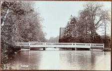 RPPC VIEW OF TOWER AND ORNATE METAL BRIDGE AT EUSTON HALL EUSTON VILLAGE SUFFOLK