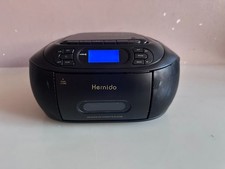 Hernido Portable Boombox with CD Cassette Player Combo, FM Radio, Rechargeable.
