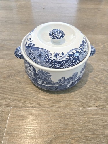Spode blue italian eared round - italian,