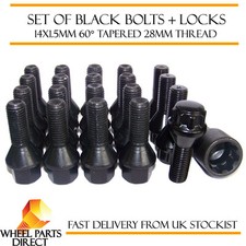 Black Wheel Bolts & Locks (16+4) 14x1.5 Nuts for Mercedes C-Class [W204] 07-14