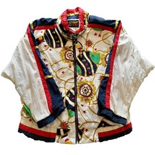 Vintage Women's Track Jacket 80s R.E Sport Rivers Edge M Zip Up Shoulder Pads