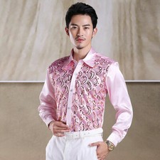 Mens Shiny Silk Like Sequin