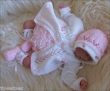 BABY KNITTING PATTERNS DK 12 ALISHA GIRLS OR REBORN DOLLS PRECIOUS NEWBORN KNITS