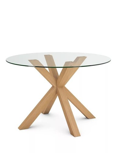 Round glass dining table