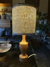 Vintage 1970s Danish Teak  Urn Shaped Table Lamp Base.
